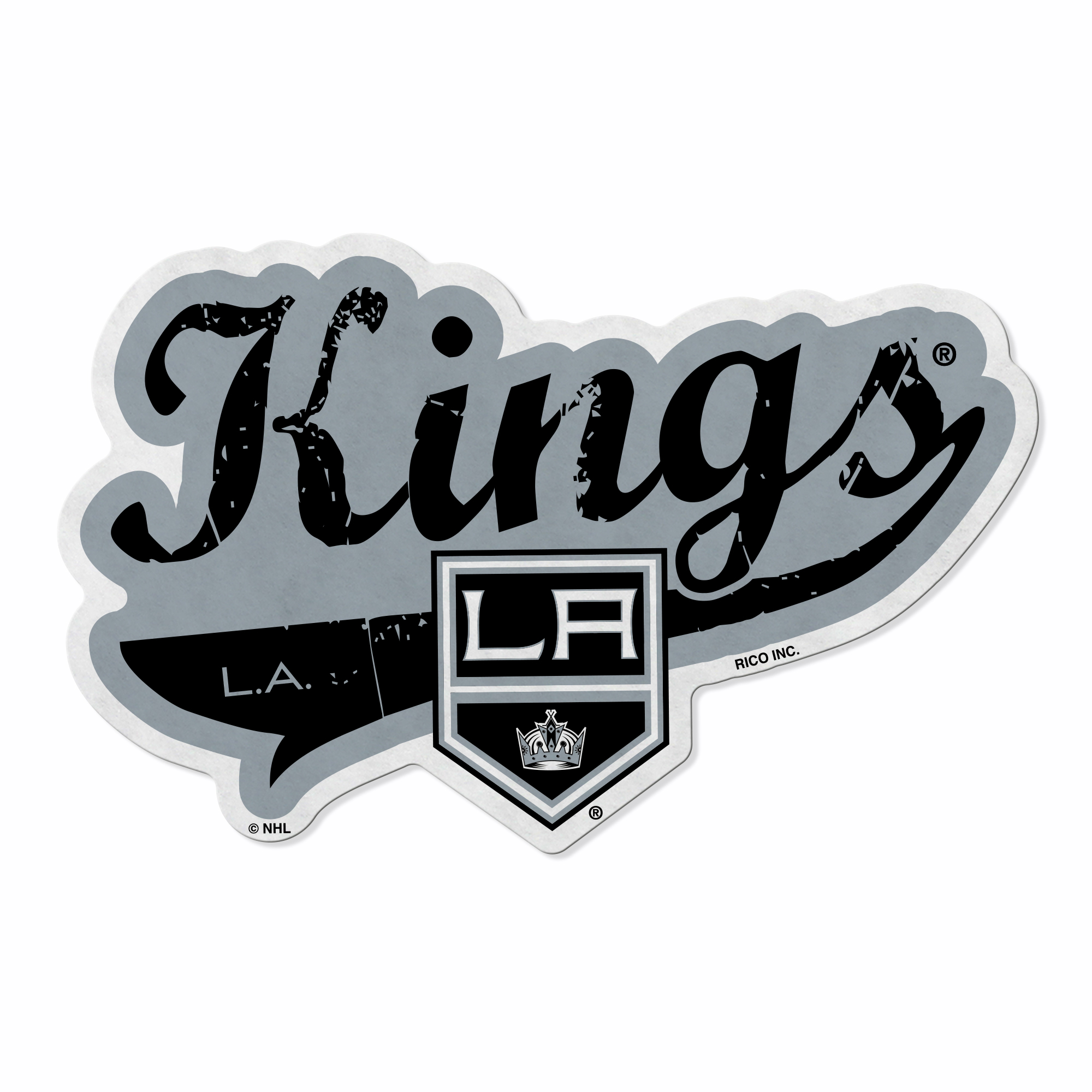 Rico NHL Rico Industries Los Angeles Kings Distressed Shape Cut Pennant