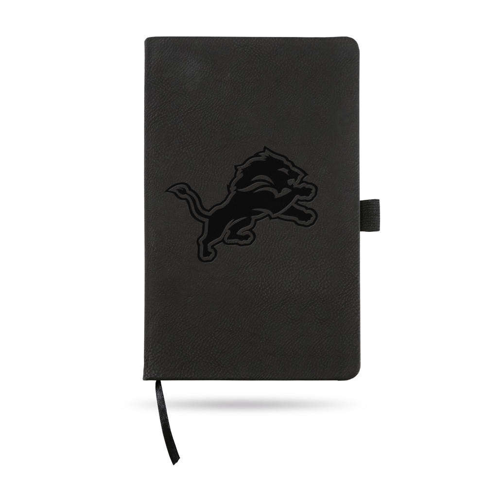 Rico Industries NFL Football Detroit Lions Black - Primary Laser Engraved Small Notepad