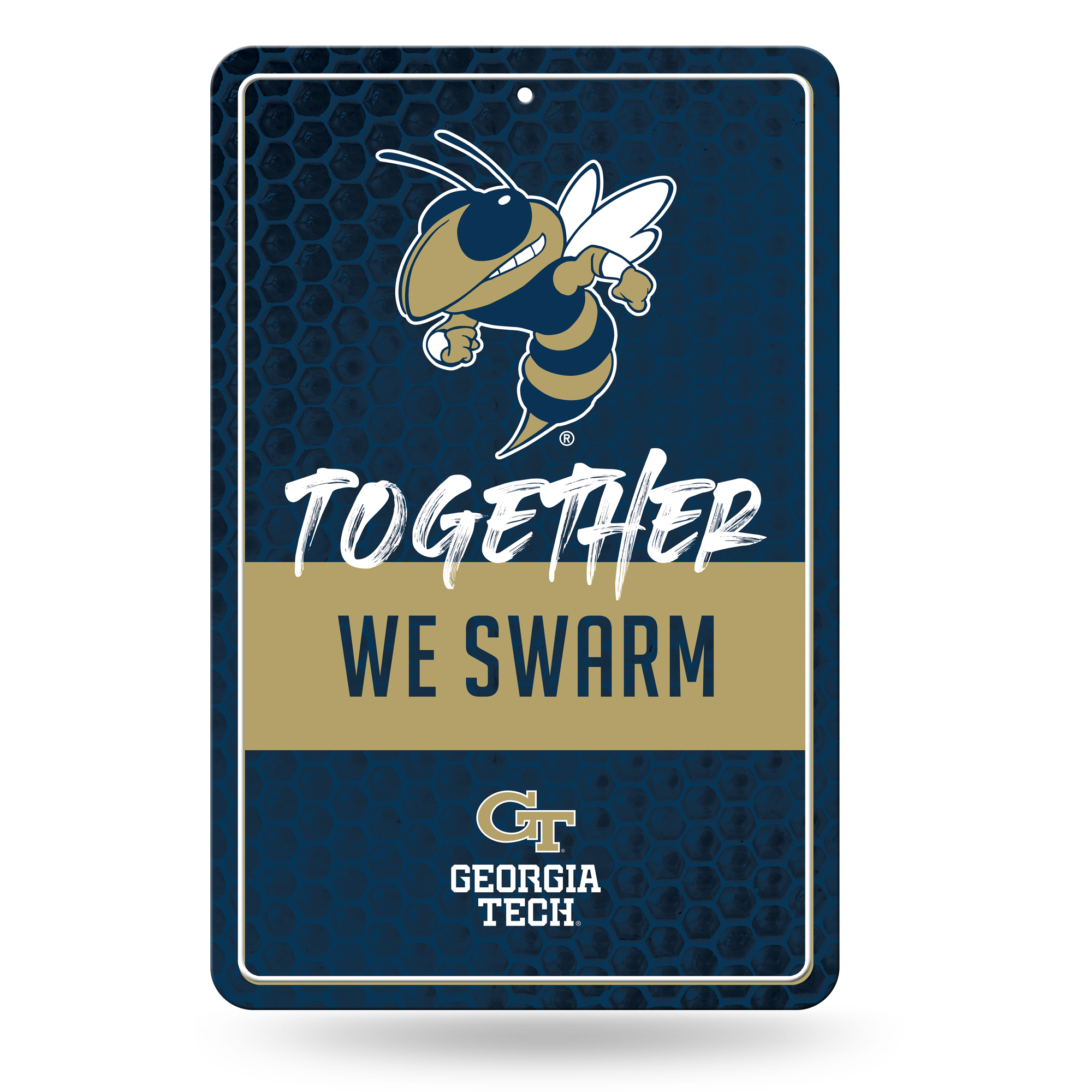 Rico NCAA Rico Industries Georgia Tech Yellow Jackets  Large Metal Sign 11" x 17" Large Metal Home Décor Sign