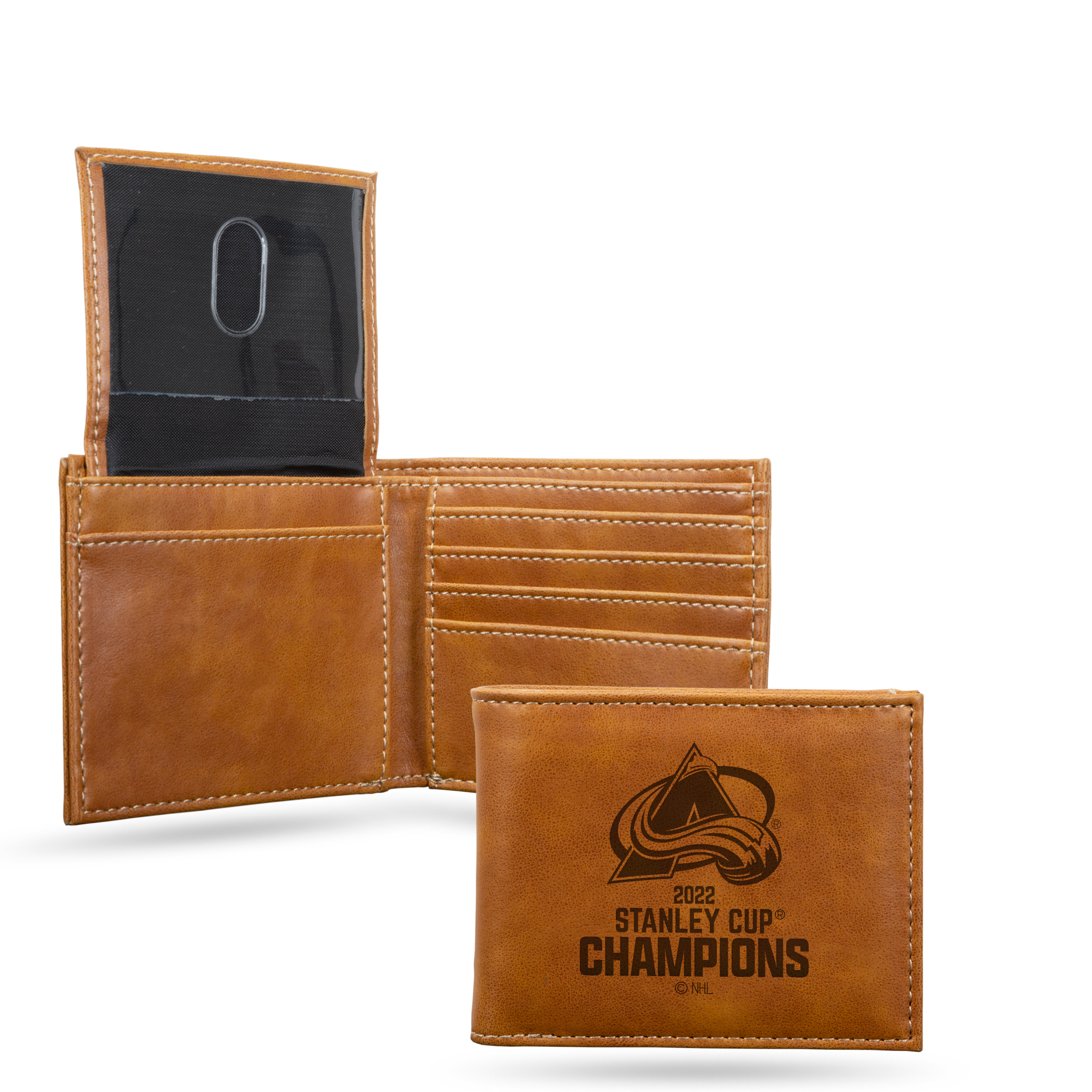 Rico NHL Rico Industries Colorado Avalanche 2022 Stanley Cup Champions Laser Engraved Billfold Wallet