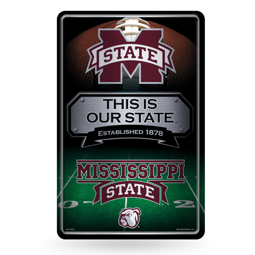 Rico NCAA Rico Industries Mississippi State Bulldogs  Large Metal Sign