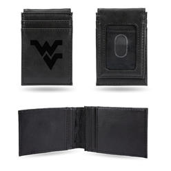 Rico NCAA Rico Industries West Virginia Mountaineers Black Laser Engraved Front Pocket Wallet