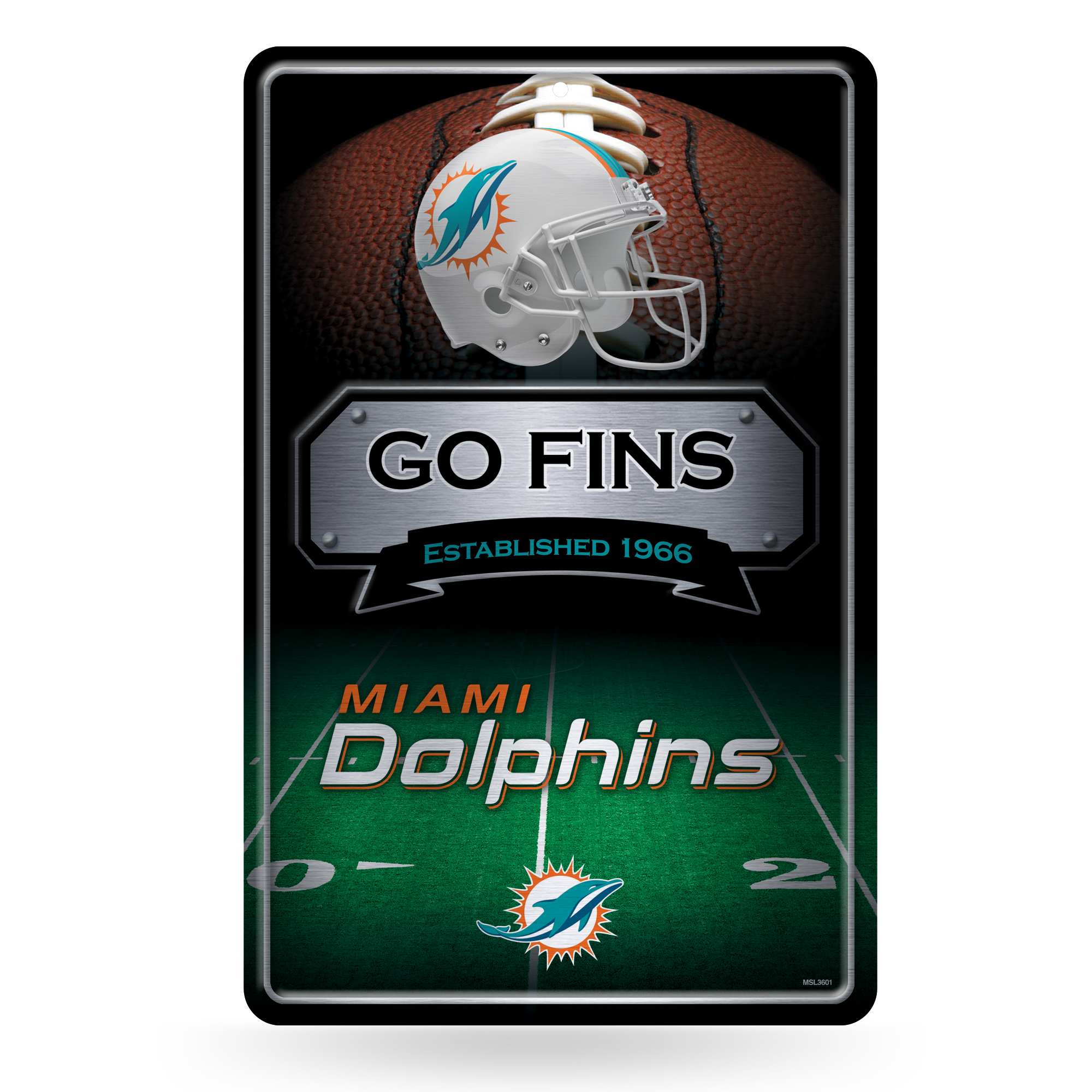 Rico NFL Rico Industries Miami Dolphins  Large Metal Sign