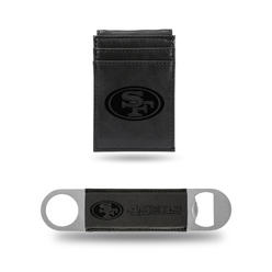 Rico NFL Rico Industries San Francisco 49ers  Laser Engraved Front Pocket Wallet & Bar Balde