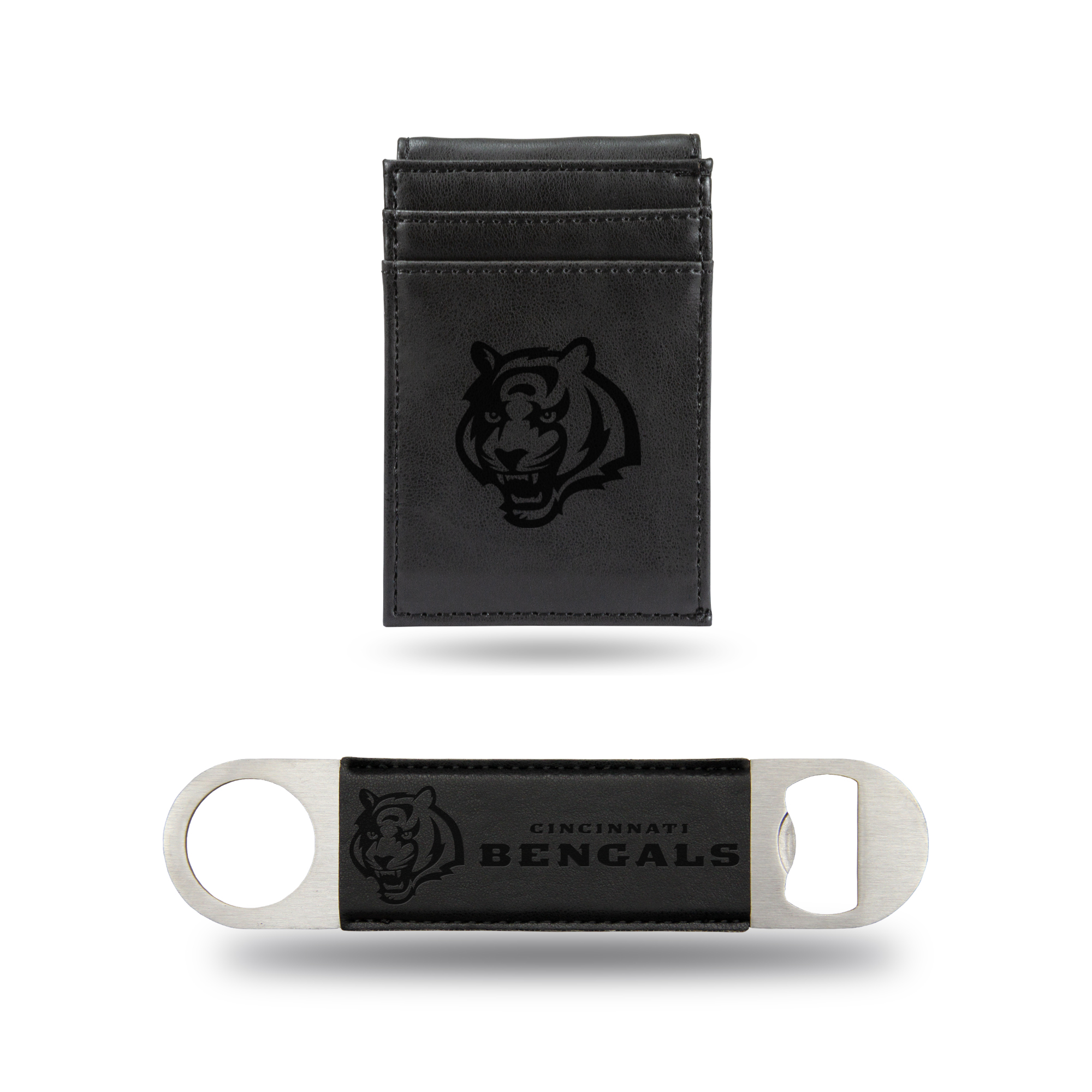 Rico NFL Rico Industries Cincinnati Bengals  Laser Engraved Front Pocket Wallet & Bar Balde