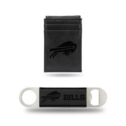 Rico NFL Rico Industries Buffalo Bills  Laser Engraved Front Pocket Wallet & Bar Balde
