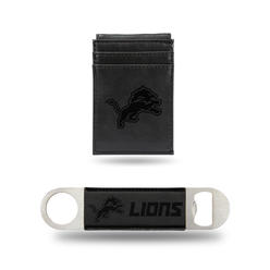Rico NFL Rico Industries Detroit Lions  Laser Engraved Front Pocket Wallet & Bar Balde
