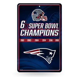 Rico Industries NFL Football New England Patriots Champ Large Metal Sign