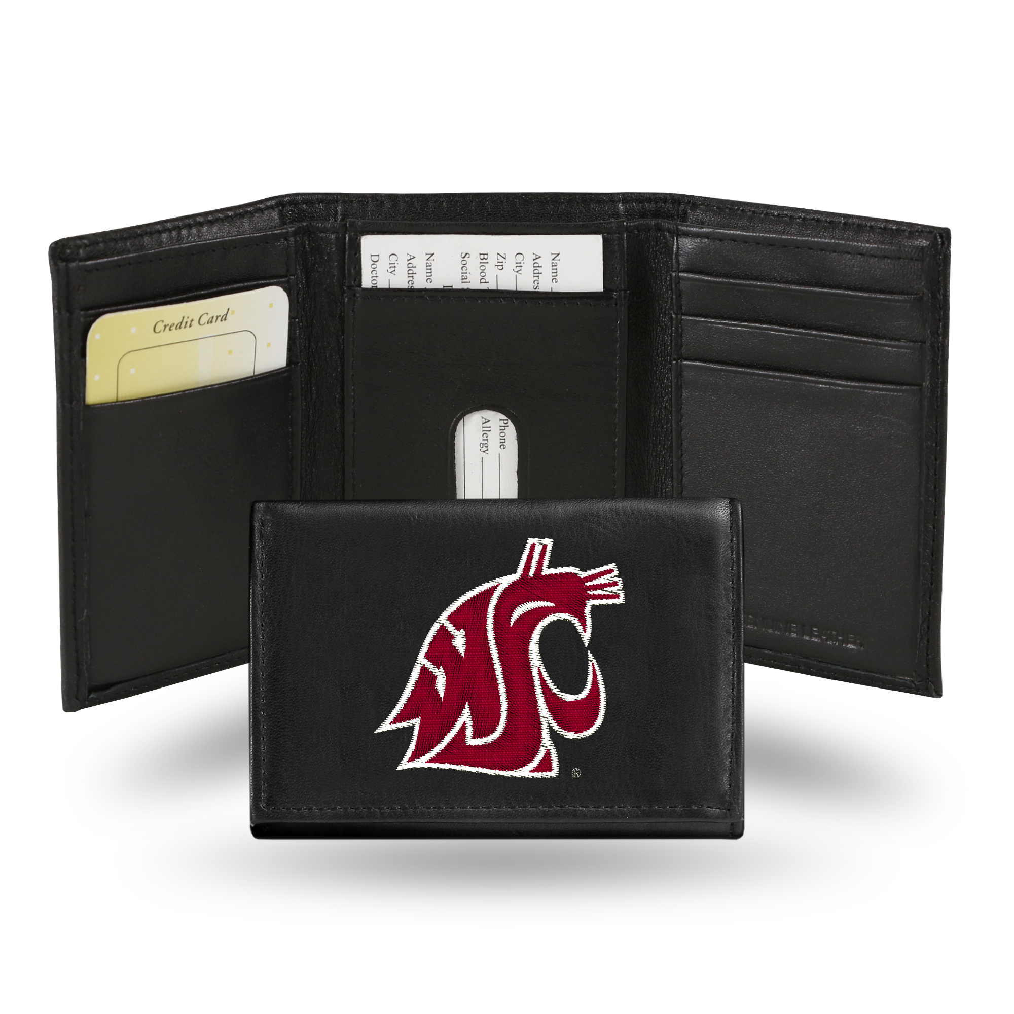 Rico NCAA Rico Industries Washington State Cougars  Embroidered Tri-fold Wallet