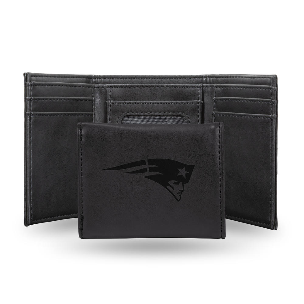 Rico Industries NFL Football New England Patriots Black Laser Engraved Trifold