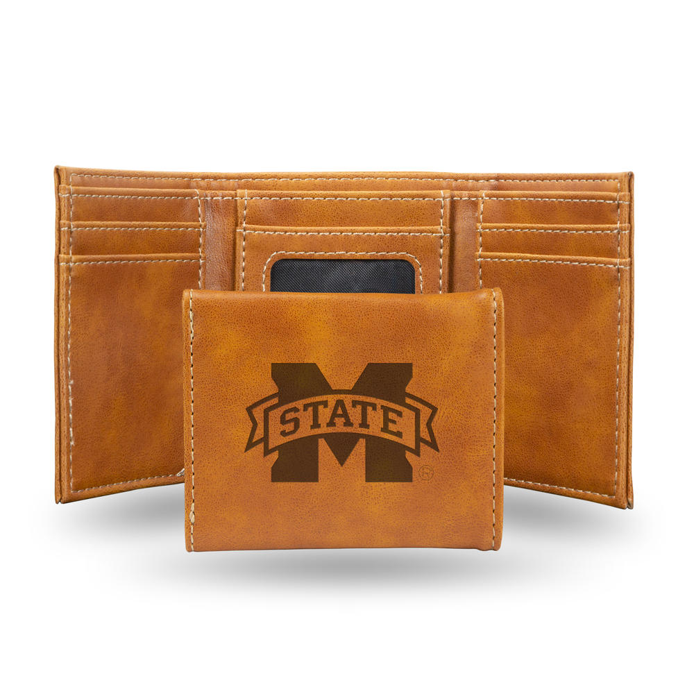 Rico Industries NCAA  Mississippi State Bulldogs Brown Laser Engraved Trifold