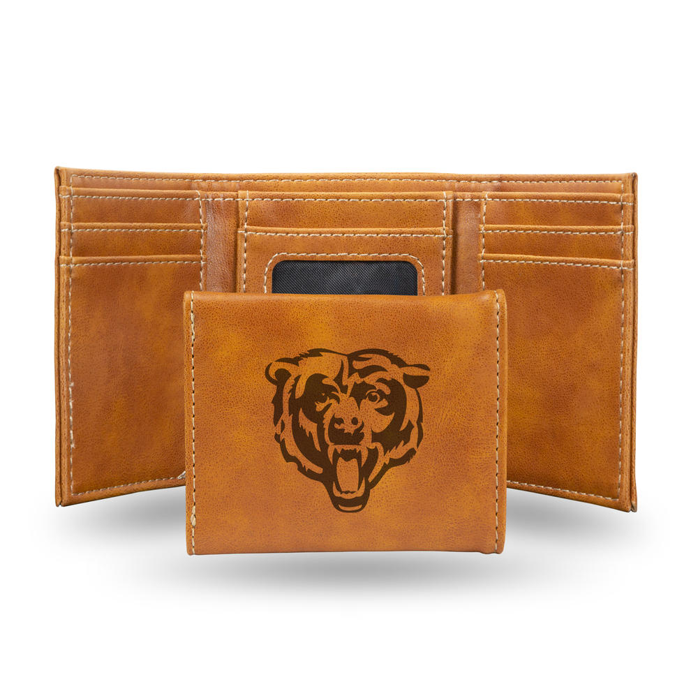 Rico Industries NFL Football Chicago Bears Brown Laser Engraved Trifold