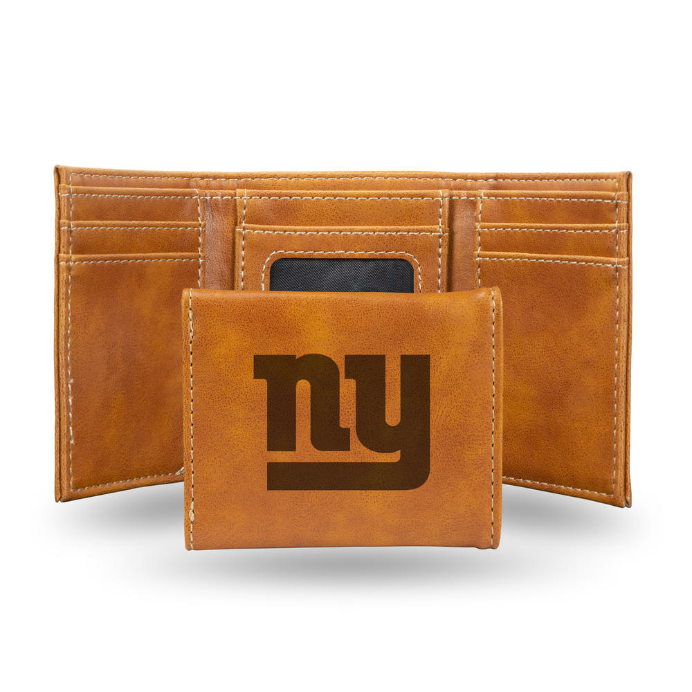 Rico Industries NFL Football New York Giants Brown Laser Engraved Trifold