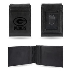 Rico 4" Black NFL Green Bay Packers Front Pocket Wallet