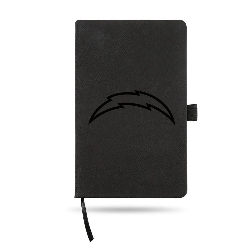 Rico Industries NFL Football Los Angeles Chargers Black - Primary Laser Engraved Small Notepad