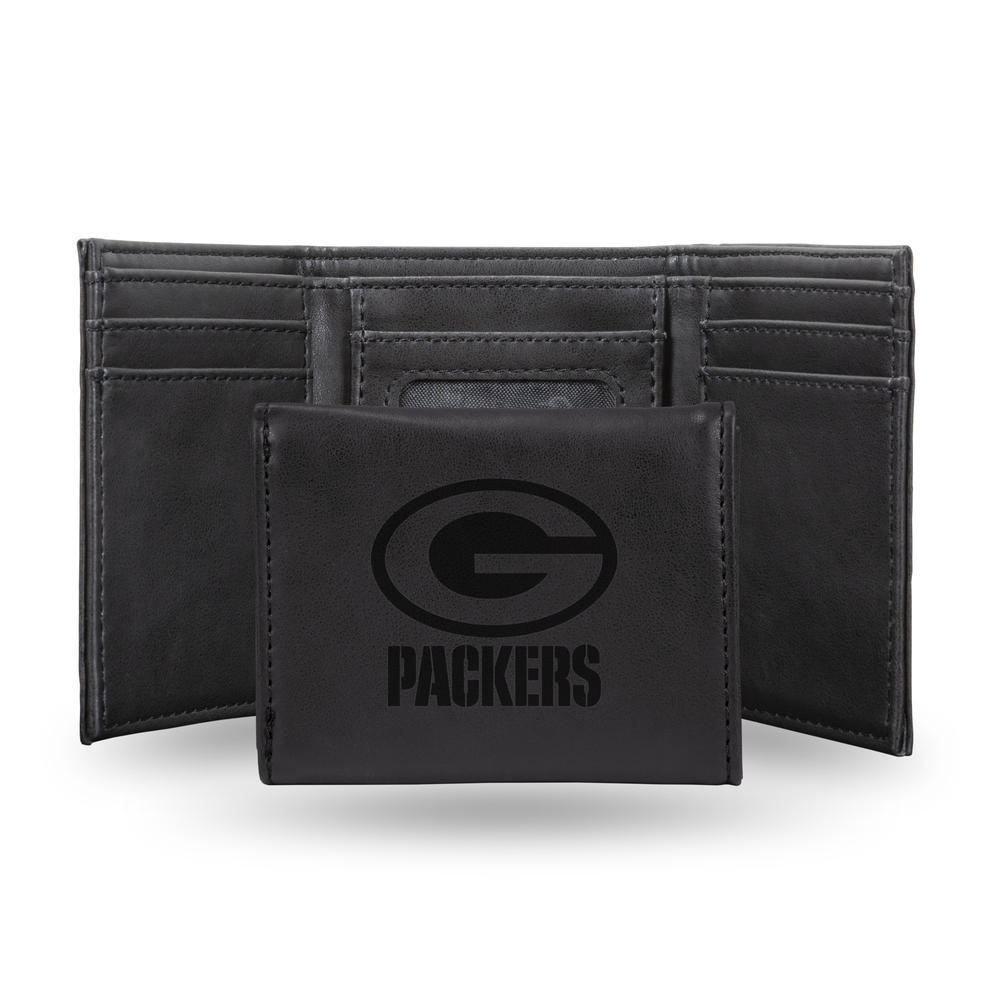 Rico Industries NFL Football Green Bay Packers Black Laser Engraved Trifold