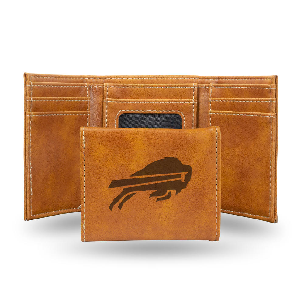 Rico Industries NFL Football Buffalo Bills Brown Laser Engraved Trifold