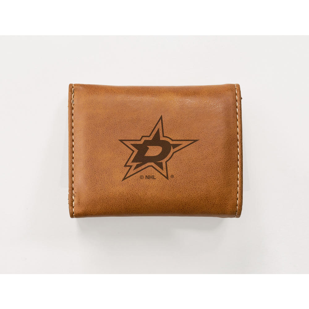 Rico Industries NHL Hockey Dallas Stars Brown Laser Engraved Trifold