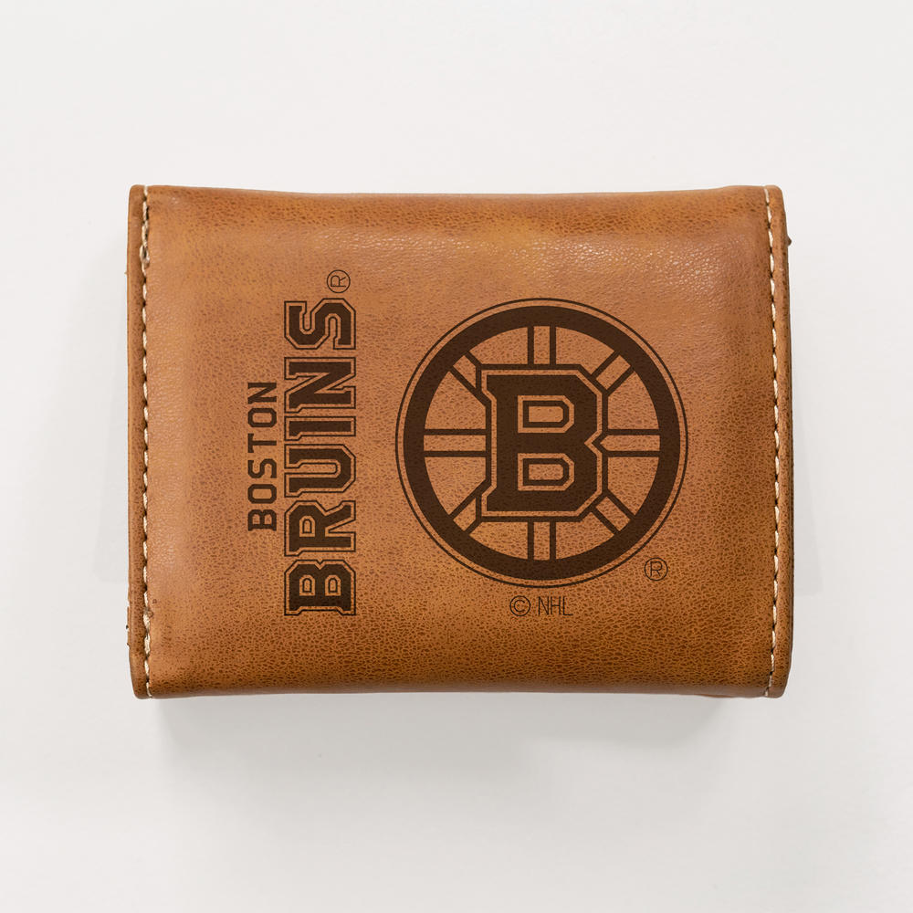 Rico Industries NHL Hockey Boston Bruins Brown Game Day Laser Engraved Trifold