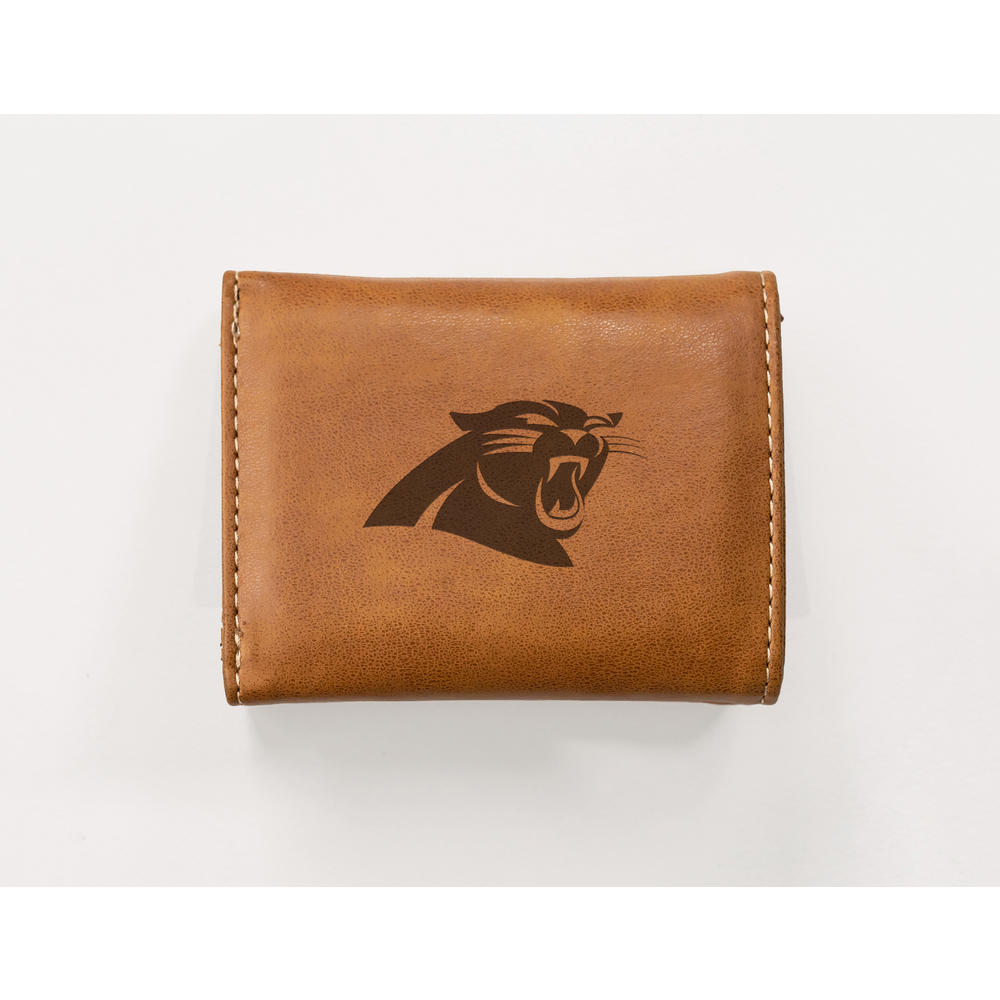Rico Industries NFL Football Carolina Panthers Brown Laser Engraved Trifold