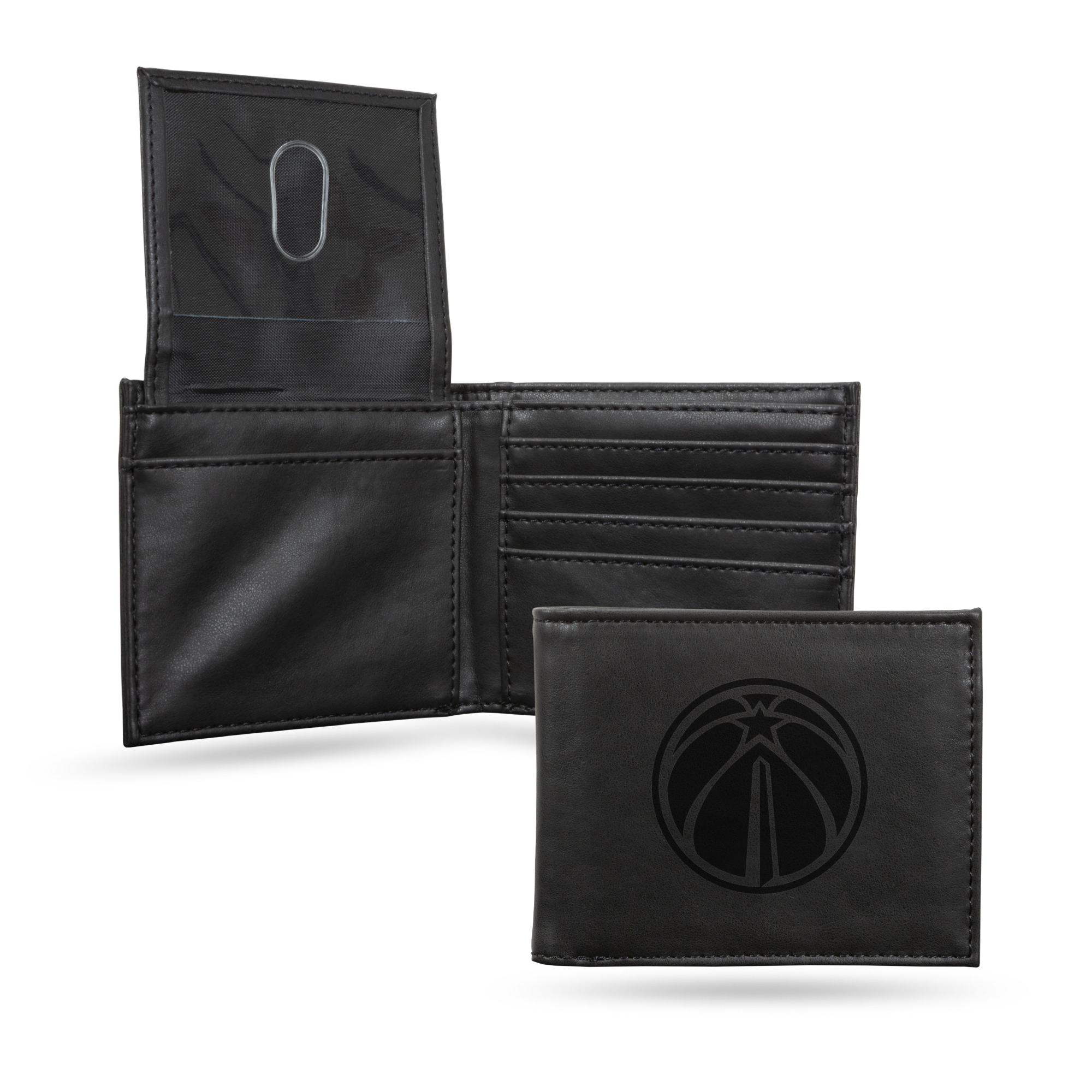Rico Industries NBA Basketball Washington Wizards Black Laser Engraved Billfold Wallet