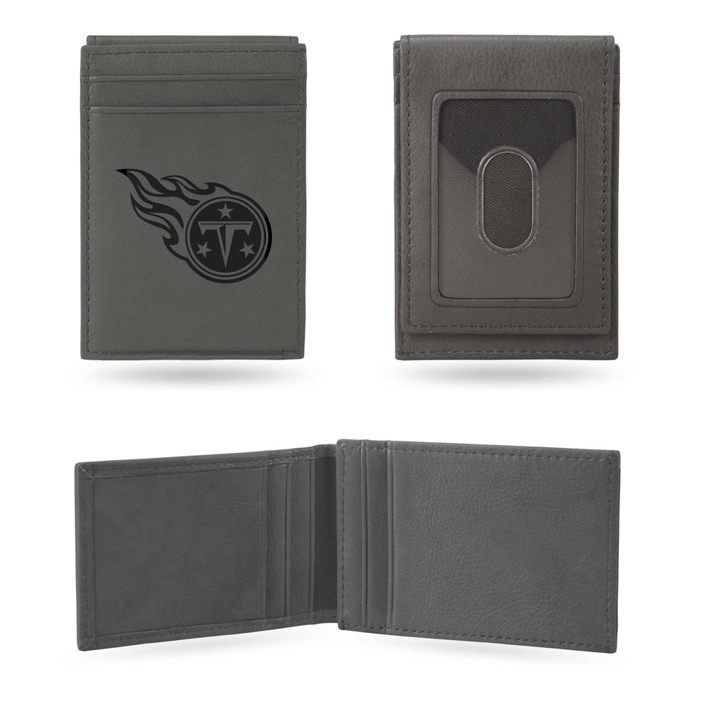 Rico NFL Rico Industries Tennessee Titans Gray Laser Engraved Front Pocket Wallet