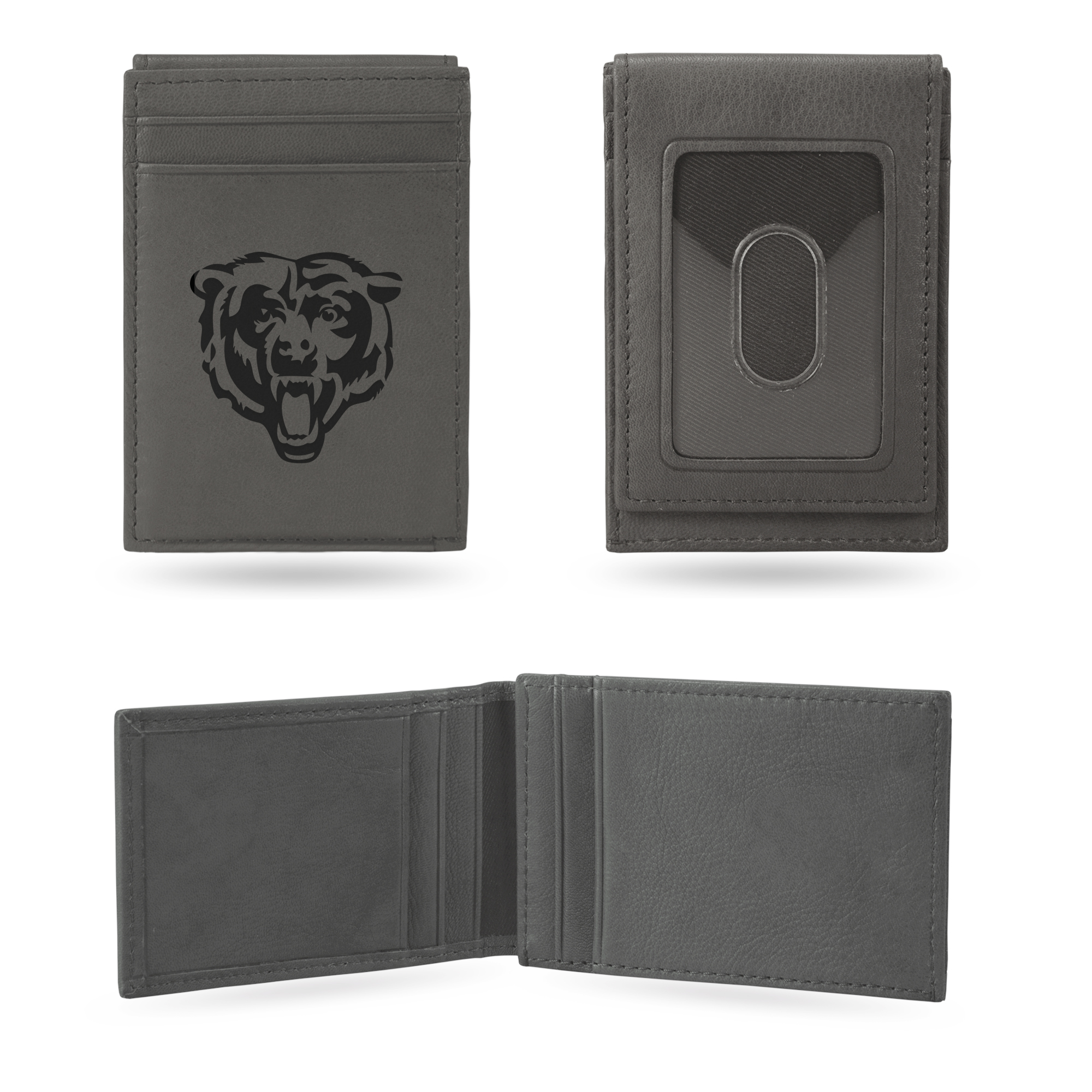Rico NFL Rico Industries Chicago Bears Gray Laser Engraved Front Pocket Wallet