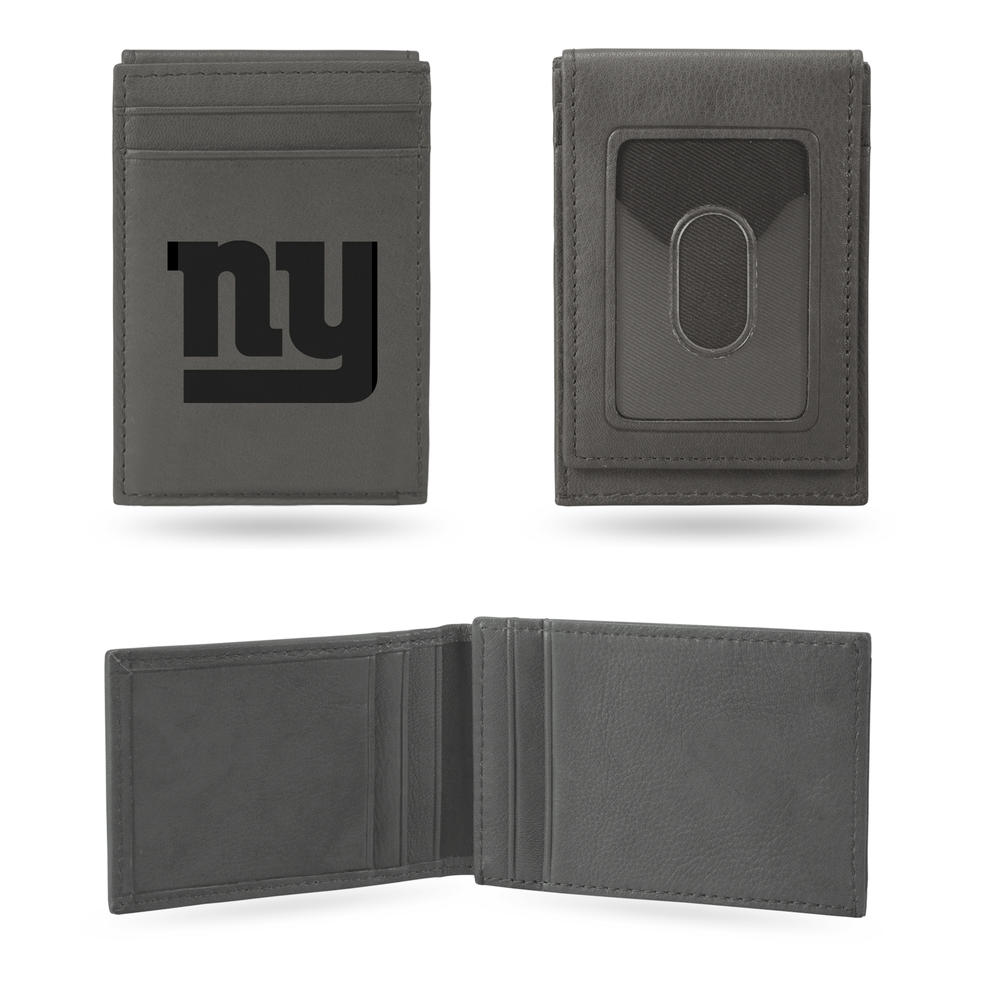 Rico NFL Rico Industries New York Giants Gray Laser Engraved Front Pocket Wallet