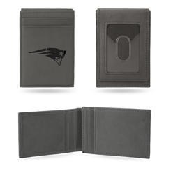 Rico NFL Rico Industries New England Patriots Gray Laser Engraved Front Pocket Wallet