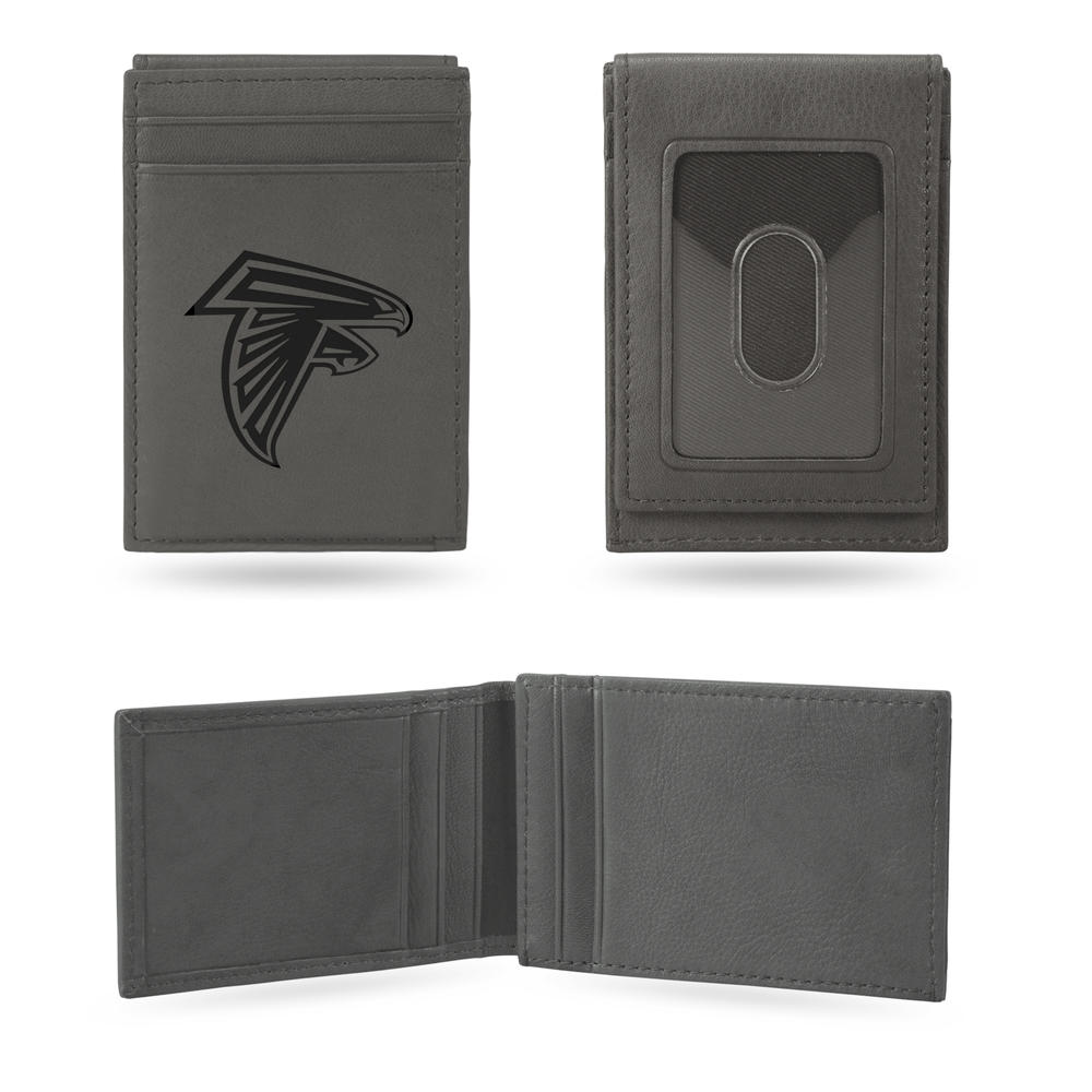 Rico NFL Rico Industries Atlanta Falcons Gray Laser Engraved Front Pocket Wallet