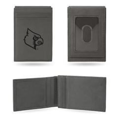 Rico NCAA Rico Industries Louisville Cardinals Gray Laser Engraved Front Pocket Wallet