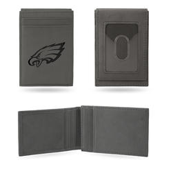 Rico NFL Rico Industries Philadelphia Eagles Gray Laser Engraved Front Pocket Wallet