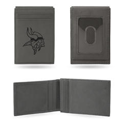 Rico NFL Rico Industries Minnesota Vikings Gray Laser Engraved Front Pocket Wallet