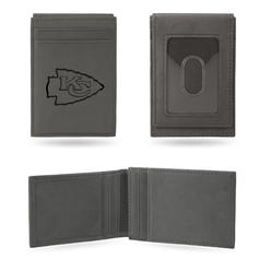 Rico NFL Rico Industries Kansas City Chiefs Gray Laser Engraved Front Pocket Wallet