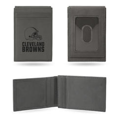 Rico NFL Rico Industries Cleveland Browns Brown Laser Engraved Front Pocket Wallet