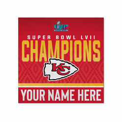 Rico NFL Football Kansas City Chiefs 2023 Super Bowl LVII Champions Personalized 23" Felt Wall Décor