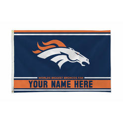 Rico Industries NFL Football Denver Broncos  Personalized 3' x 5' Banner Flag