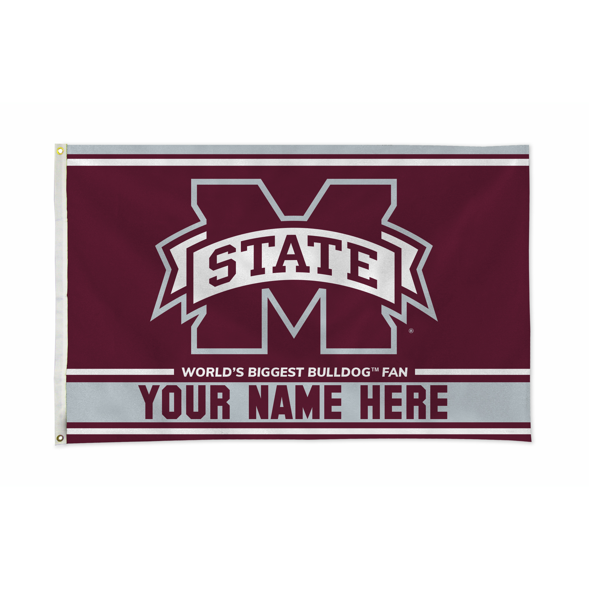Rico Industries NCAA  Mississippi State Bulldogs  Personalized 3' x 5' Banner Flag