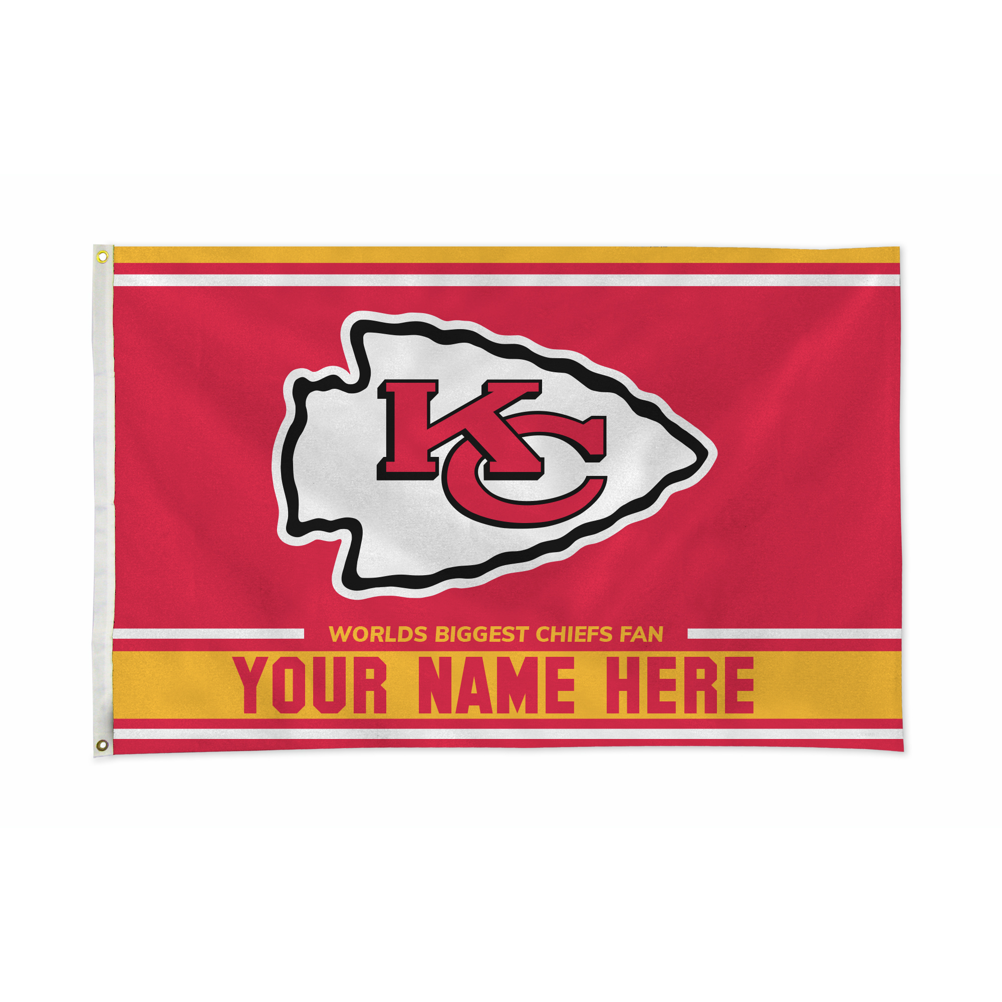 Rico Industries NFL Football Kansas City Chiefs  Personalized 3' x 5' Banner Flag