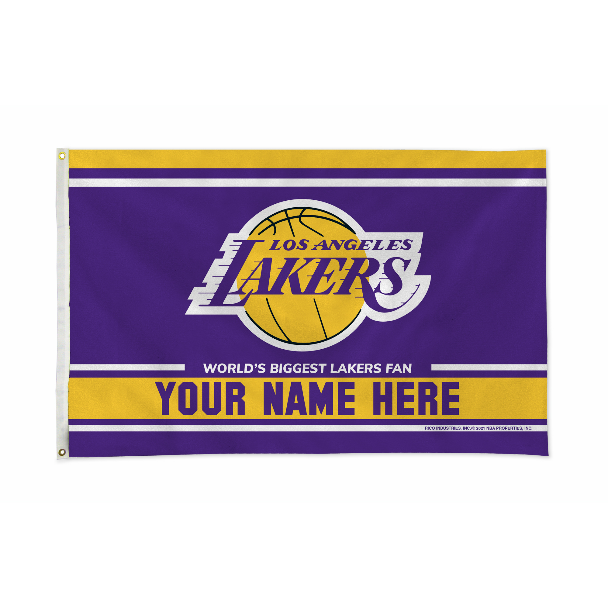 Rico Industries NBA Basketball Los Angeles Lakers  Personalized 3' x 5' Banner Flag