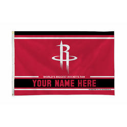 Rico Industries NBA Basketball Houston Rockets  Personalized 3' x 5' Banner Flag