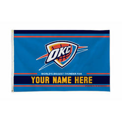 Rico Industries NBA Basketball Oklahoma City Thunder  Personalized 3' x 5' Banner Flag