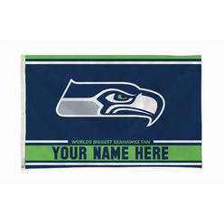 Rico Industries NFL Football Seattle Seahawks  Personalized 3' x 5' Banner Flag