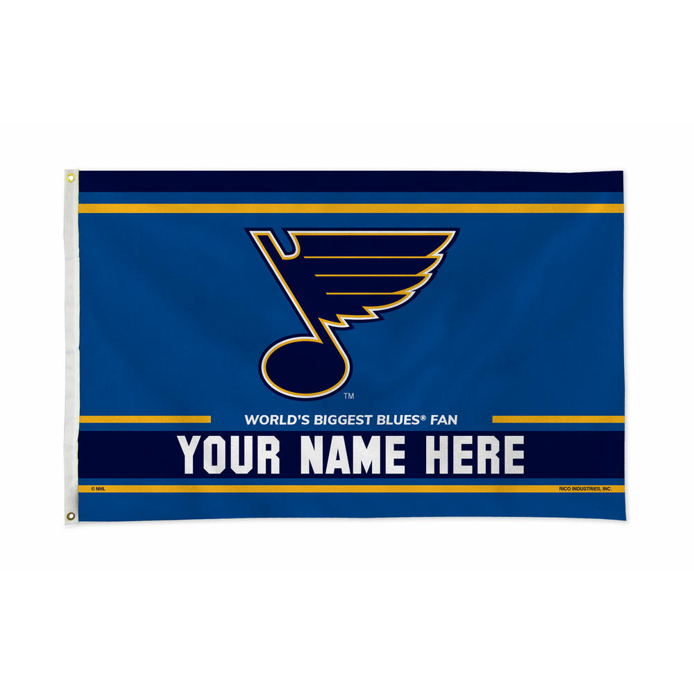 Rico Industries NHL Hockey St. Louis Blues  Personalized 3' x 5' Banner Flag