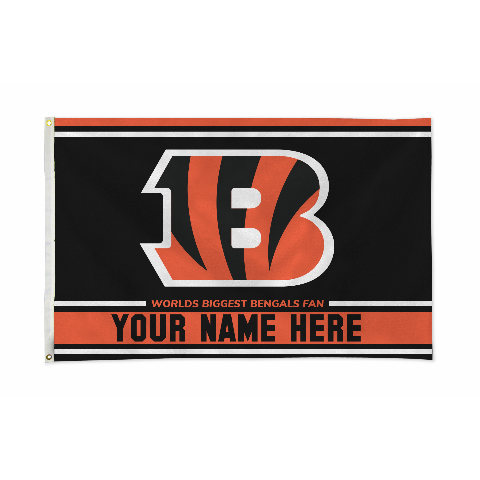 Rico Industries NFL Football Cincinnati Bengals  Personalized 3' x 5' Banner Flag