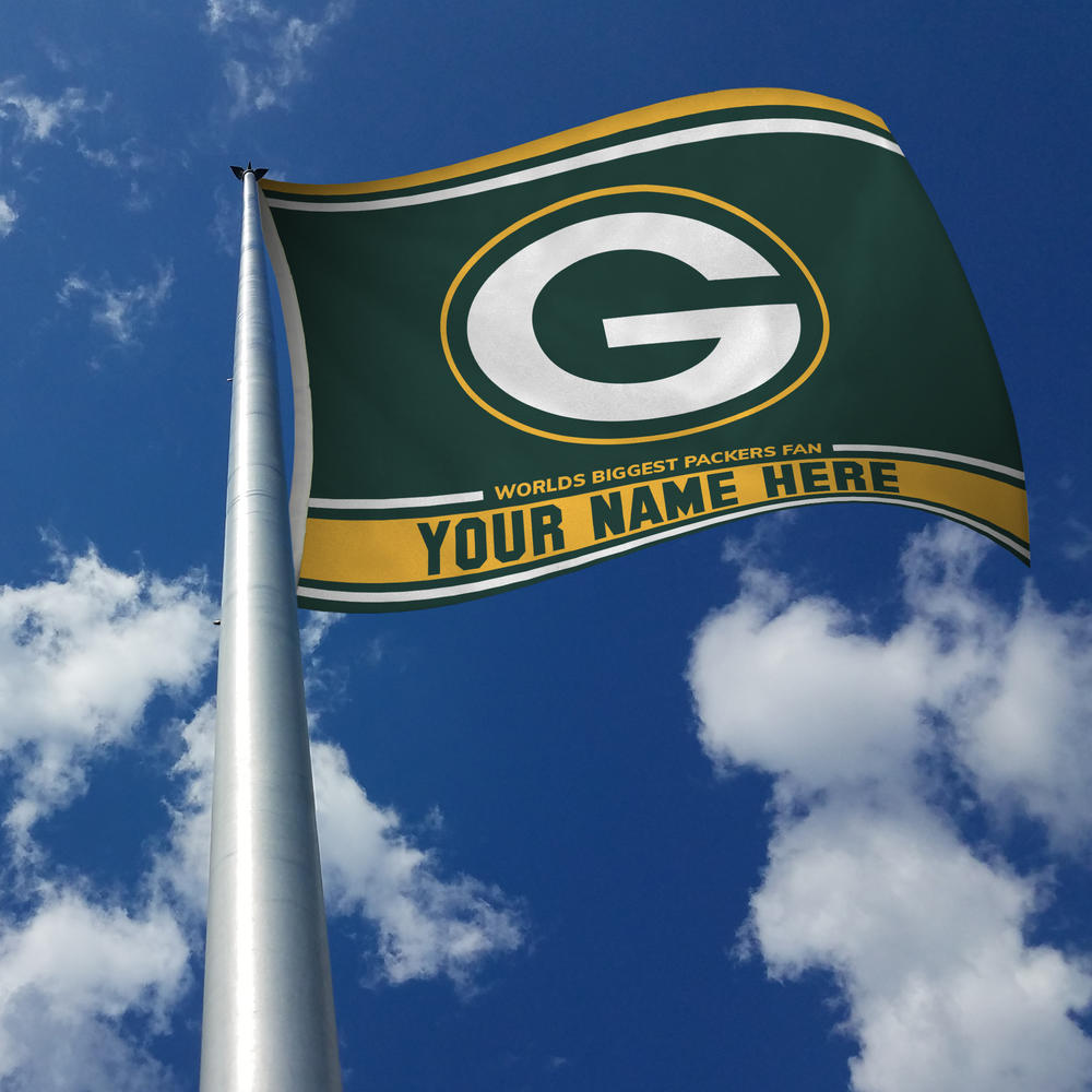 Rico Industries NFL Football Green Bay Packers  Personalized 3' x 5' Banner Flag