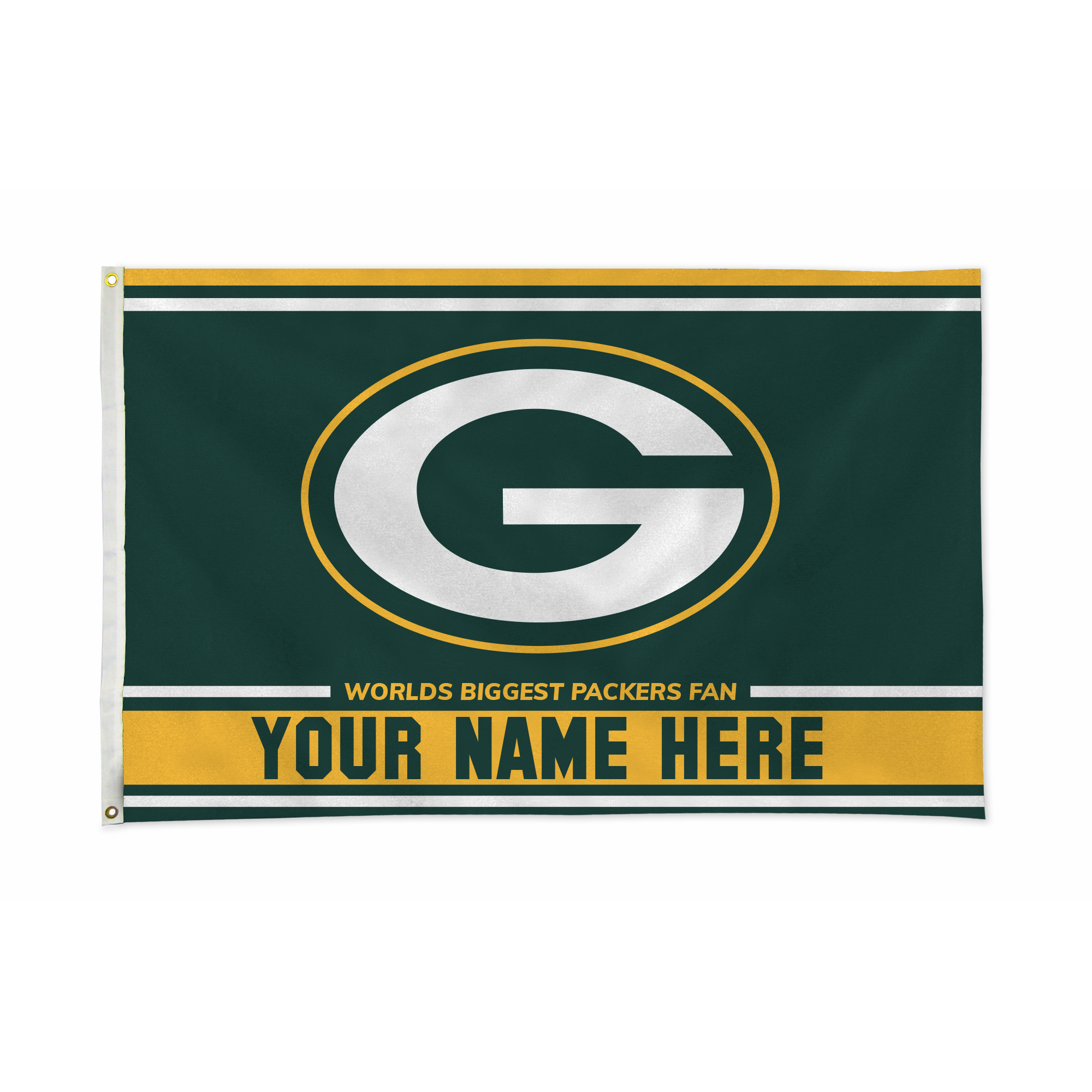 Rico Industries NFL Football Green Bay Packers  Personalized 3' x 5' Banner Flag