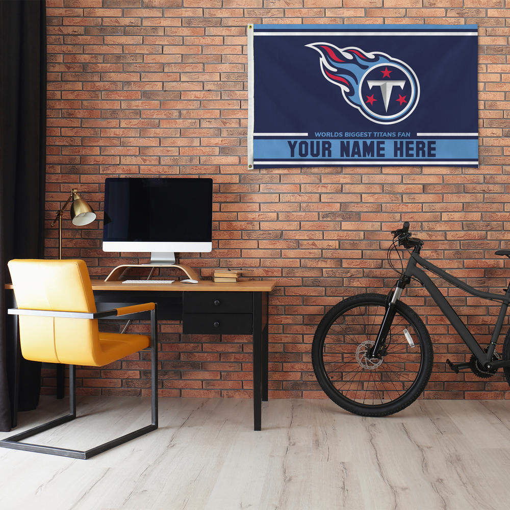 Rico Industries NFL Football Tennessee Titans  Personalized 3' x 5' Banner Flag
