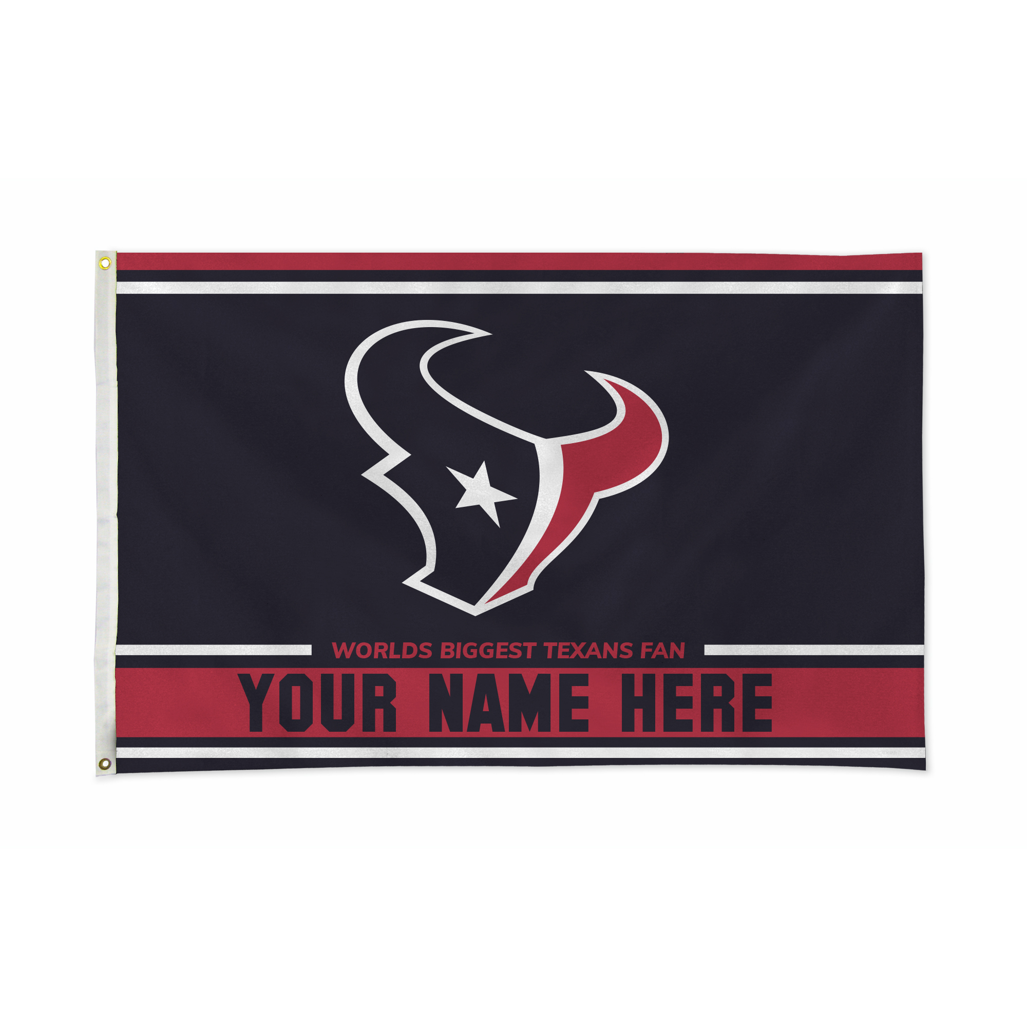 Rico Industries NFL Football Houston Texans  Personalized 3' x 5' Banner Flag