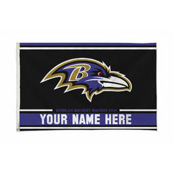 Rico Industries NFL Football Baltimore Ravens  Personalized 3' x 5' Banner Flag